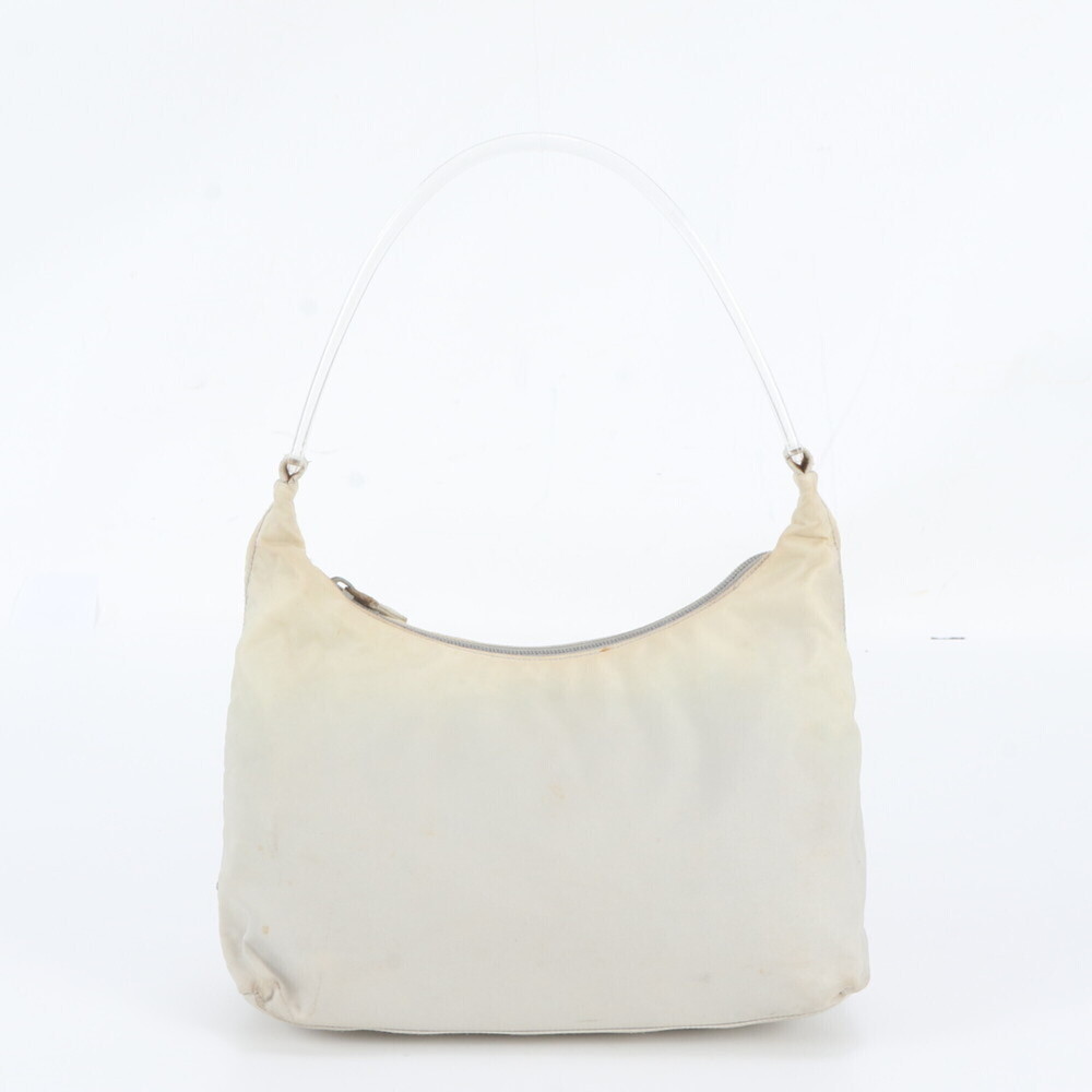 Prada Tessuto Nylon Triangle Logo Shoulder Bag with Clear Handles - Women's Tote